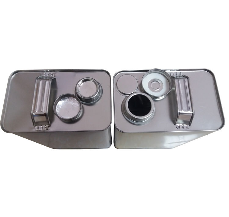 出口 铁提手2L-5L 1加仑螺纹口马口铁罐 方形机油罐 油漆罐溶剂桶