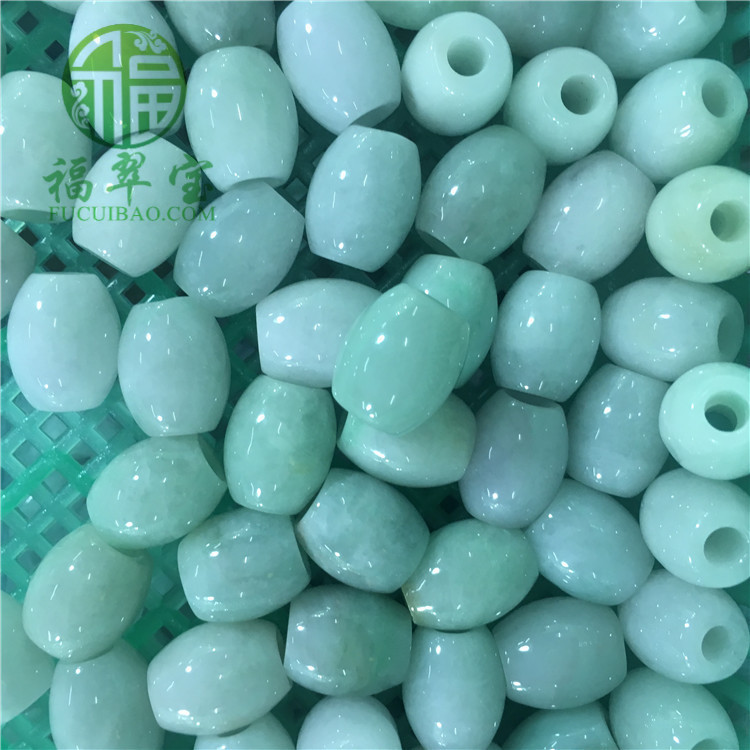 Natural Jadeite Bead Necklace with Large Hole, Manufacturer Wholesale Jade Jade Carving Artisan Craft Jade Accessories