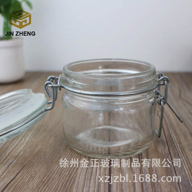 库存现货 200ml透明玻璃铁扣储物罐 食品保鲜玻璃包装 厂家批发