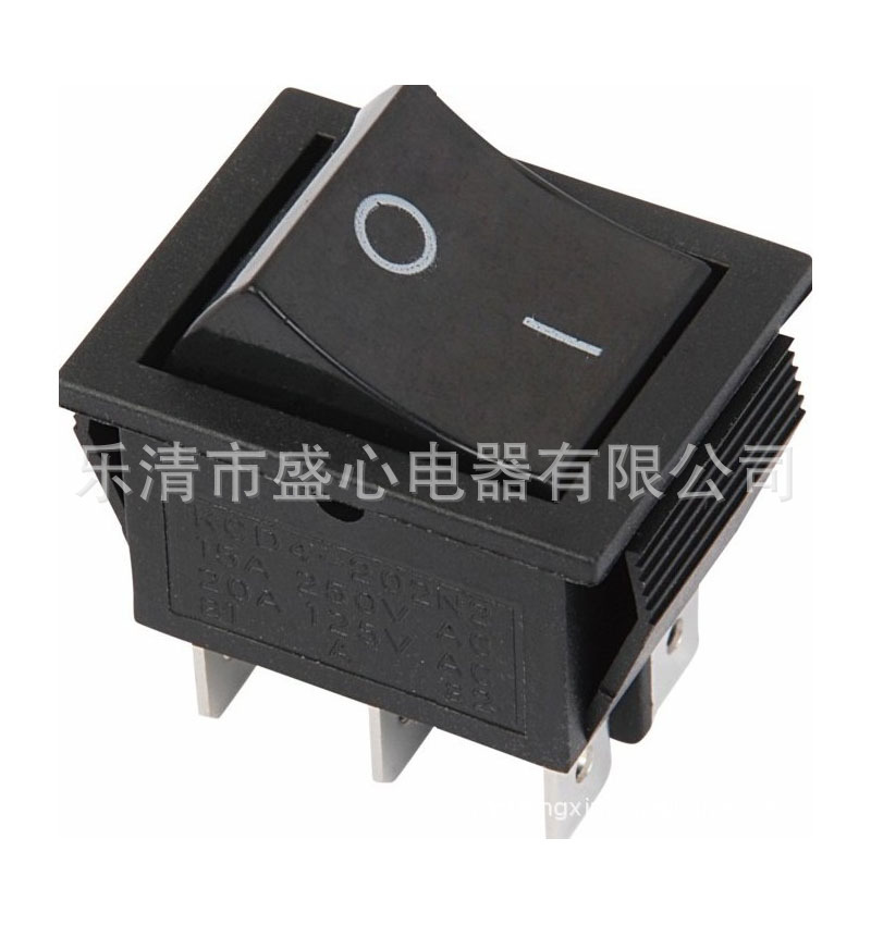 船型开关KCD4-202 2档6脚 翘板按钮 15A 250V 电源开关 盛心