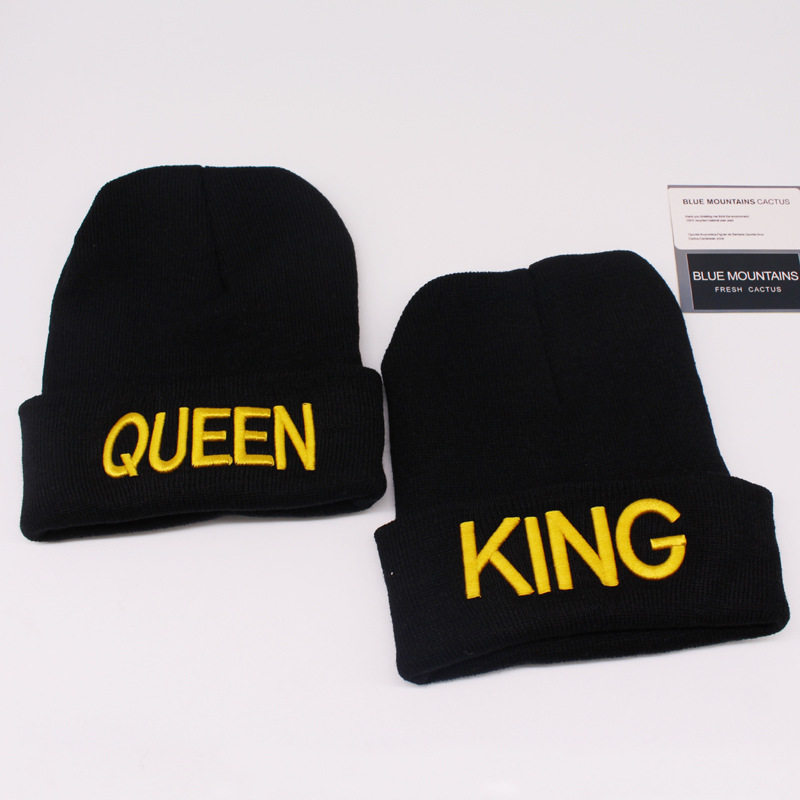 QUEEN KING letter embroidery knitted beanie wholesale Nihaojewelrypicture7