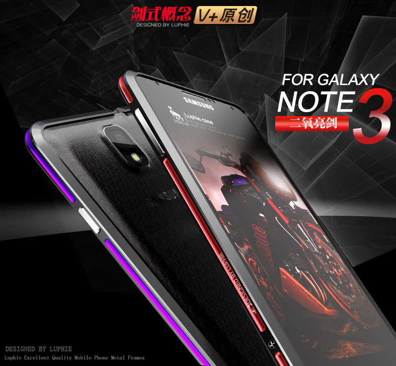 Luphie Bicolor Blade Sword Slim Light Aluminum Bumper Metal Shell Case for Samsung Galaxy Note 3