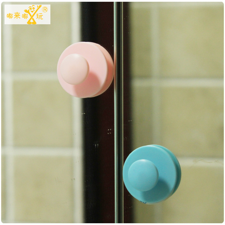 嘟来嘟玩 圆形粘贴式家具柜子柜门把手 玻璃门防夹 配双面胶|ms