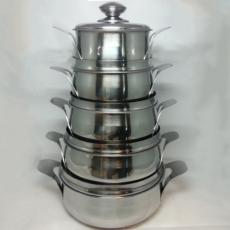 Factory direct sales of flat ear pot, four-piece set, stainless steel household multi-purpose soup pot, all-steel lid stewing pot detail image 7