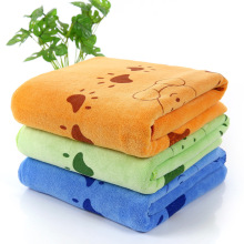 批发400克70*140磨绒加厚纤维卡通印花柔软浴巾 高阳毛巾