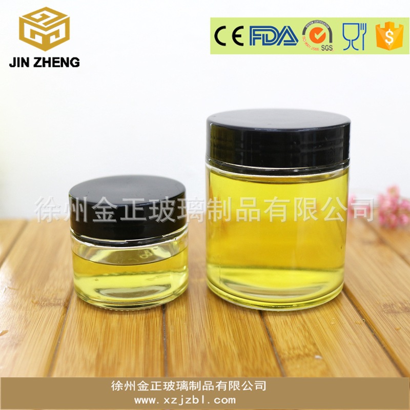 透明厂家批发批发 定制蜂蜜果酱玻璃瓶丝口100ml圆型可丝印LOGO