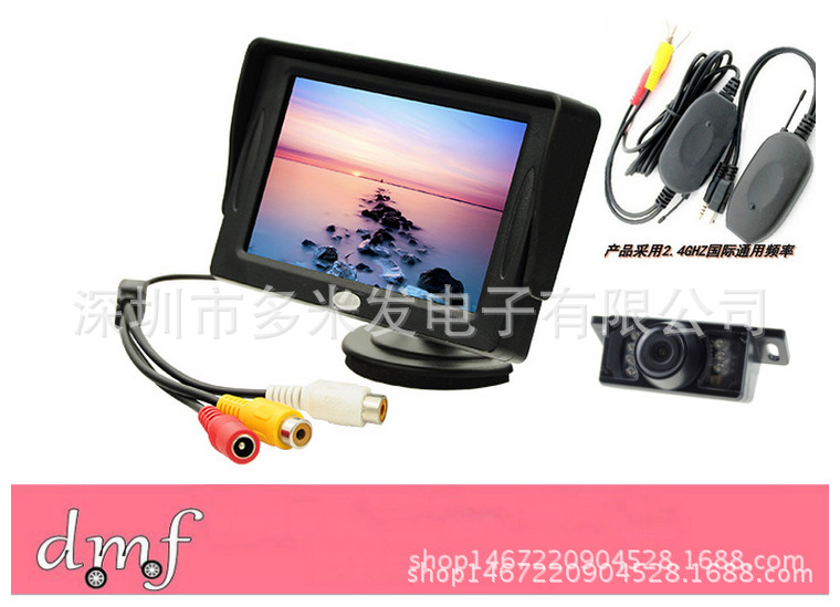wireless 4.3 Car Monitor high definition Rear View Plate vehicle Camera 2.4G Wireless transceiver