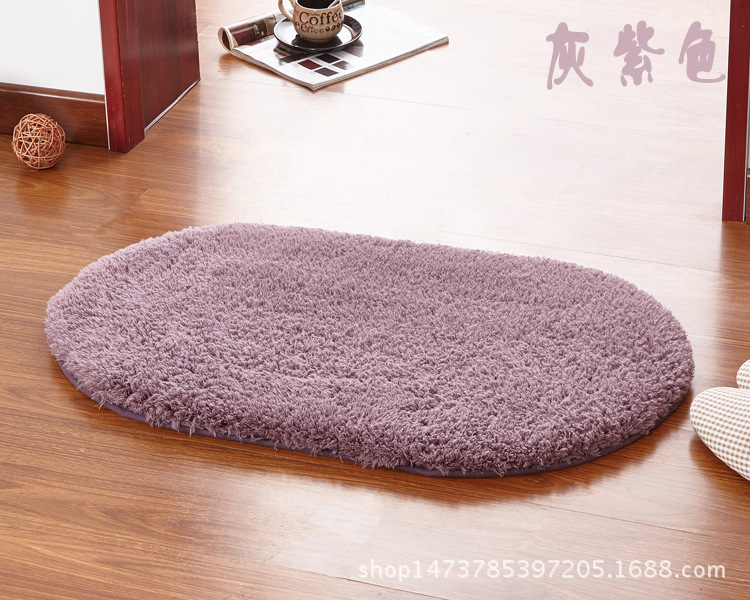 Venta al por mayor simple hogar lambswool dormitorio ovalada alfombra sala de estar baño cocina antideslizante estera cojín estera del pie estera de la puerta