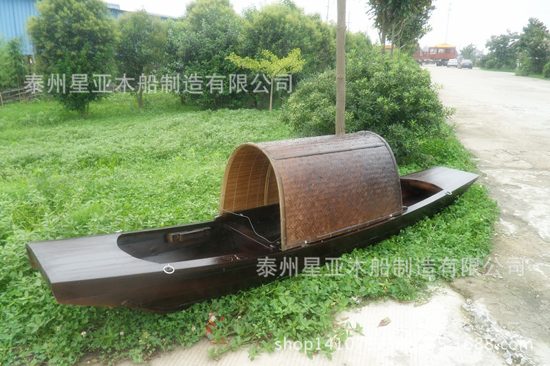仿古木船乌篷船手划船装饰景观乌蓬船旅游景区观光游船小木船-阿里巴巴
