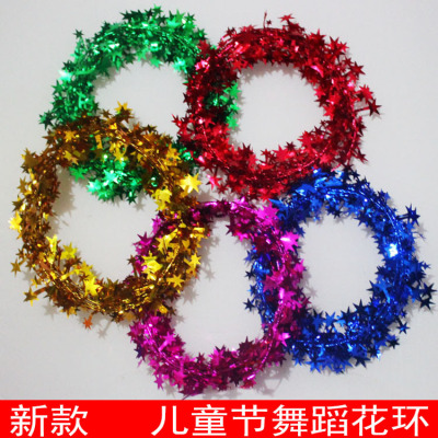 Star models dance Garland Children's Day kindergarten square Dance Supplies Sequins Garland perform prop wholesale