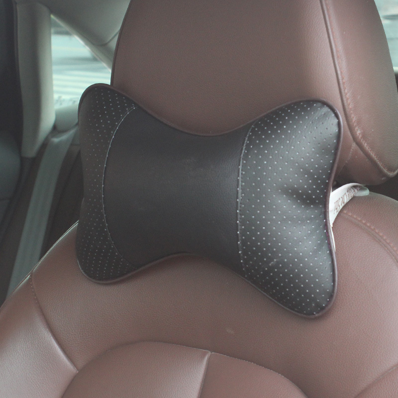 汽車立體全皮革頭枕 透氣骨頭枕 護(hù)頸枕頭單只 汽車用品 TP-0106
