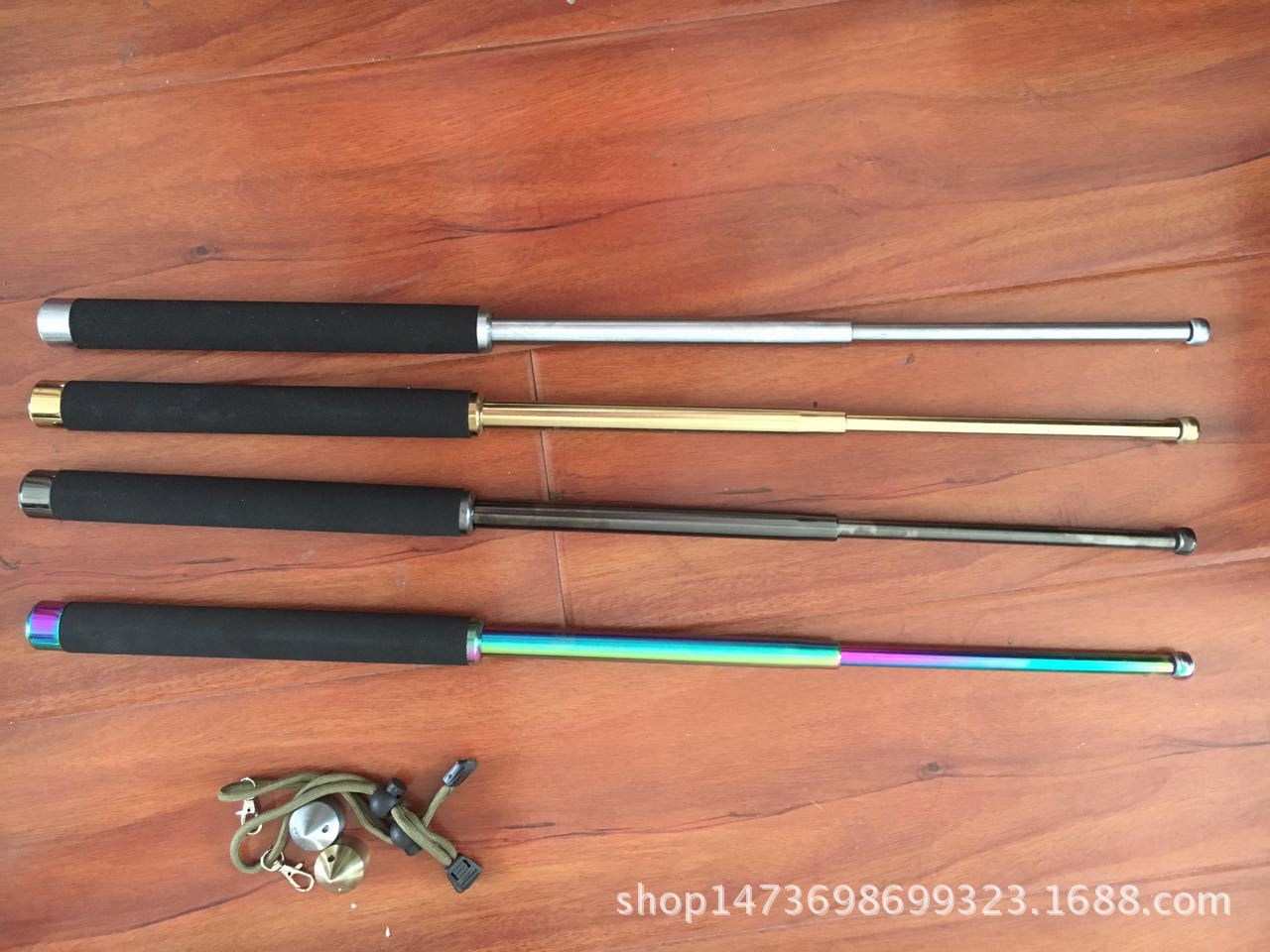 防身用品战术棍甩鞭三节伸缩棍二代便携防身棍车载防身棍合金钢棍