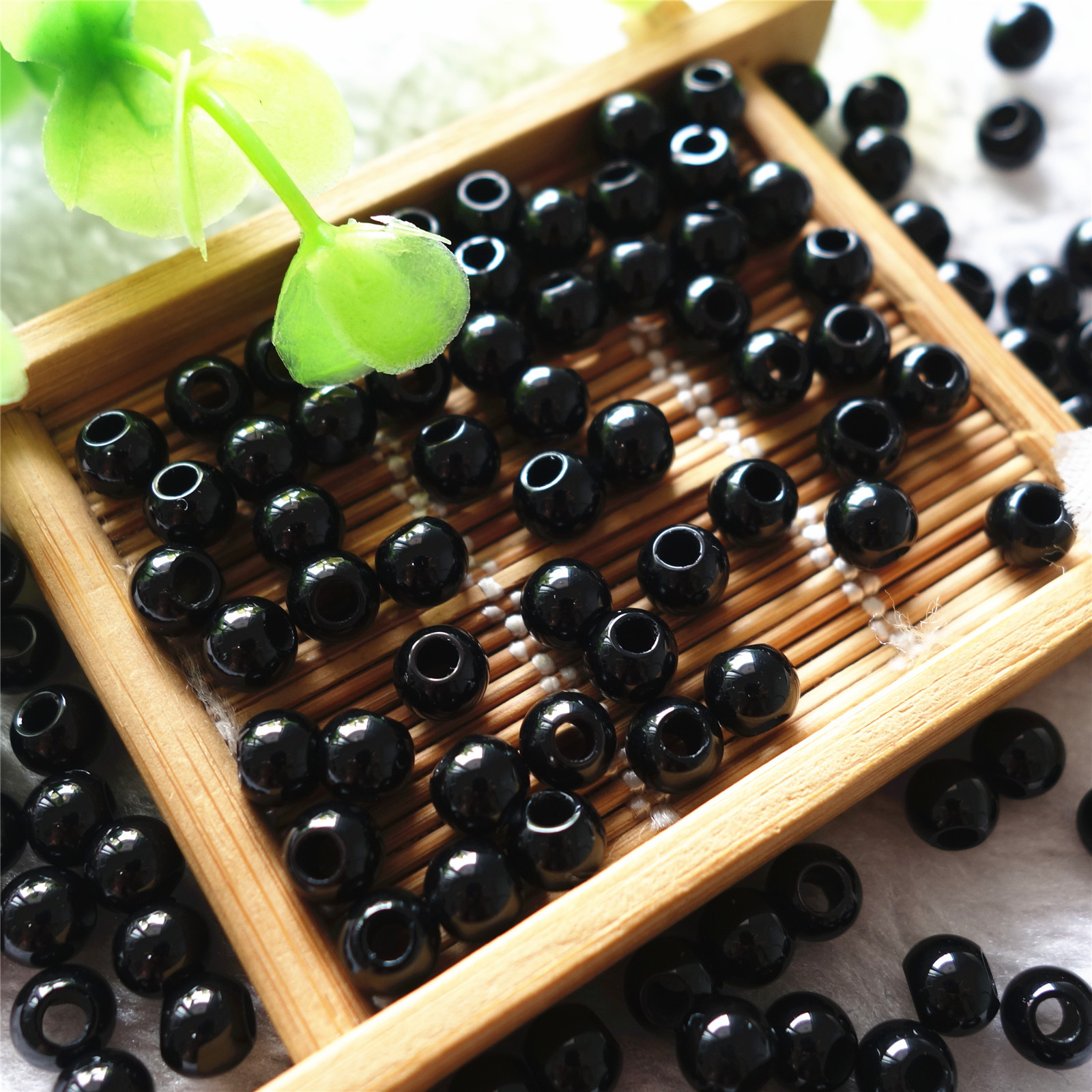 Organic agate round beads
