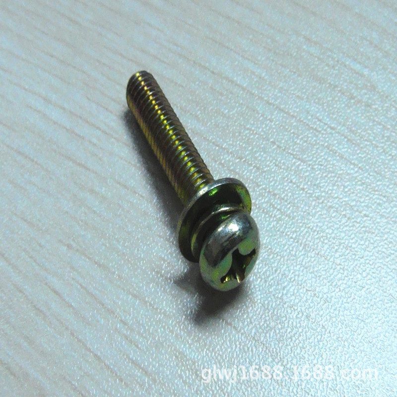 圆头组合螺丝 盘头十字三组合螺丝M5*30