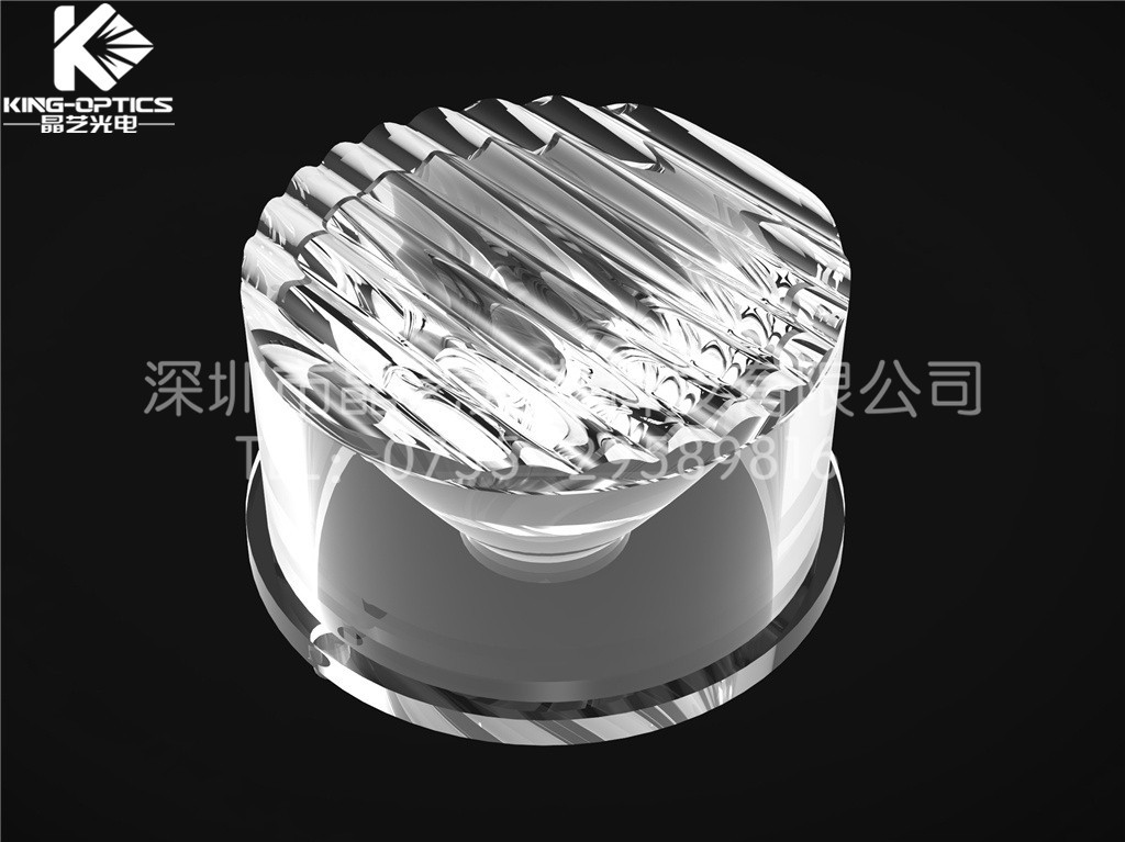 【厂家供应】光学透镜 xpe灯珠 15x45度 单颗防水 一体透镜 条纹