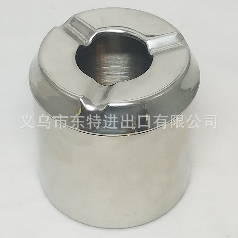不锈钢加厚烟灰缸大容量带盖烟灰杯酒店ktv金属烟灰缸详情图3