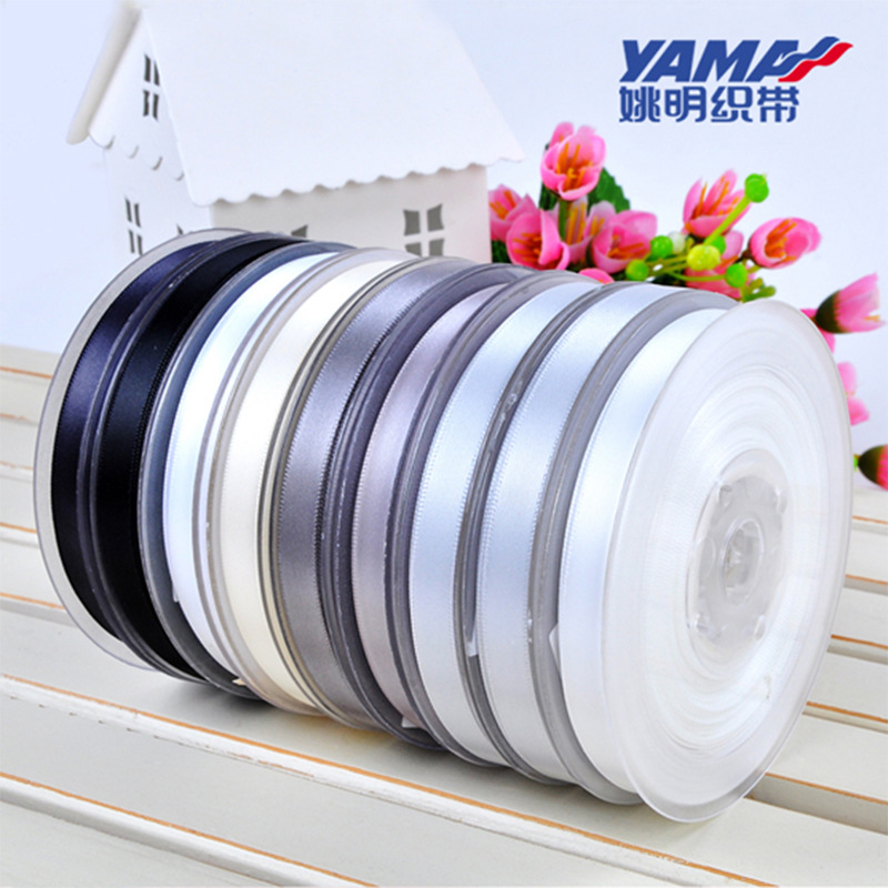 Yao Ming cinta de satén de poliéster de doble cara para hornear evento de boda lugar de diseño de la cinta 6,3