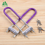 【厂家直销】双开分体U型 加长加厚硬合金 玻璃门锁摩托车锁502白