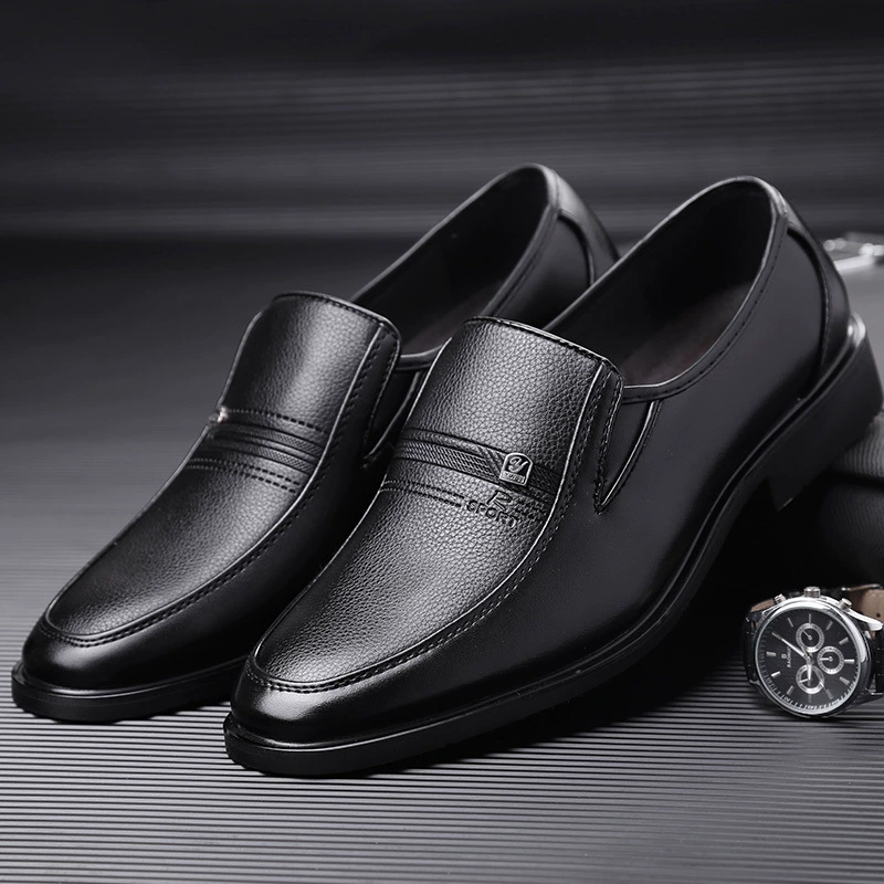 Мужская дышащая повседневная кожаная обувь, мужское Деловое платье для папы без шнуровки, чехол для мужской обуви, мягкая кожаная обувь для средних лет, оптовая продажа