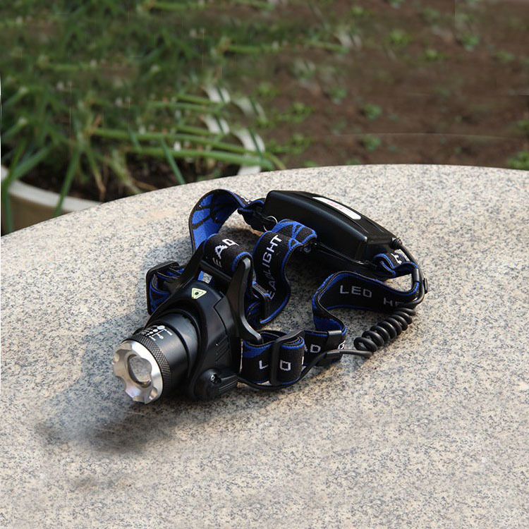 V9大功率LED户外强光变焦头灯 T6夜钓养蜂灯远射18650充电锂电池