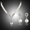 Accessory for bride from pearl, necklace, jewelry, set, Korean style, wholesale