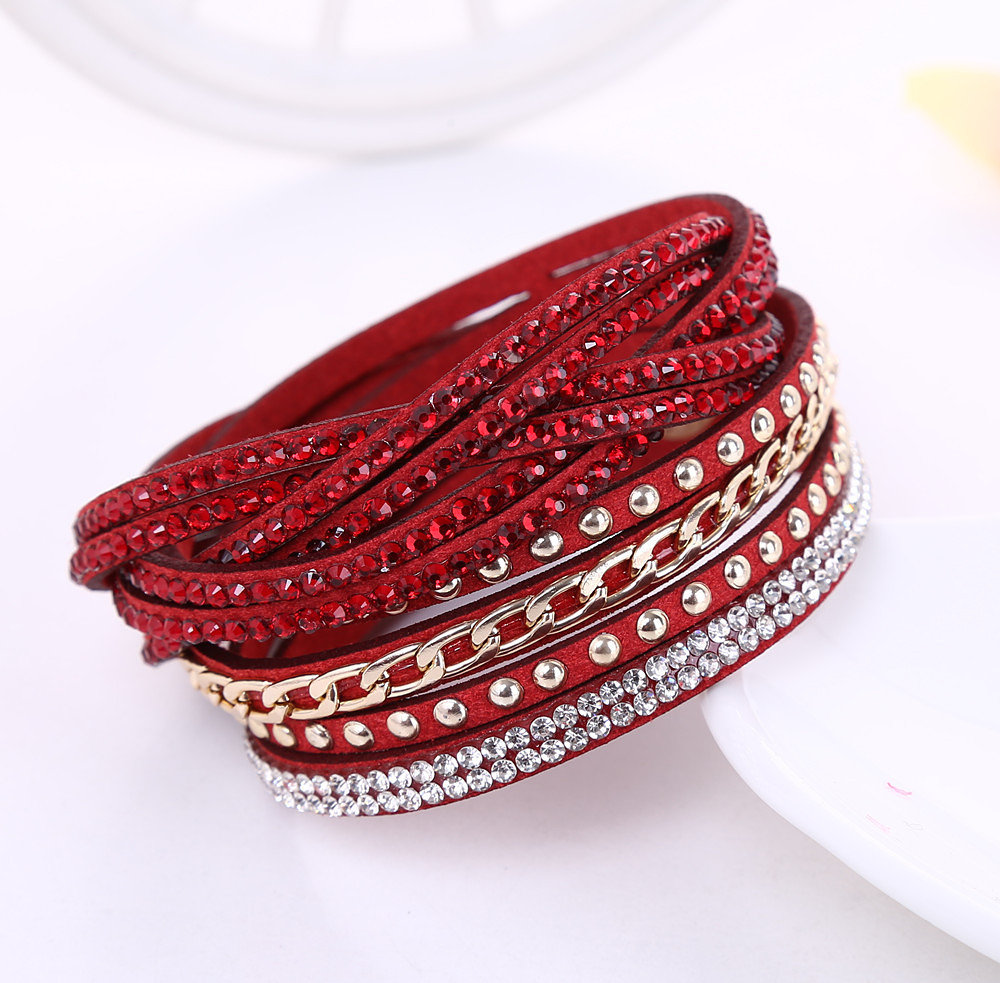 Ethnic Style Solid Color Flannel Inlay Artificial Gemstones Women's Bracelets 1 Piece display picture 1