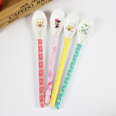 婴幼儿长柄塑料勺 宝宝汤匙 婴童勺子 宝宝塑料勺子|ru