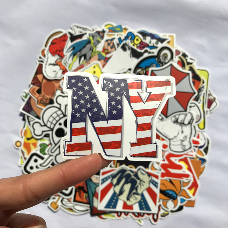 Sticker Pack City Style Graffiti — PVC Printed, 100 Unique Patterns, Assorted A–J Sets
