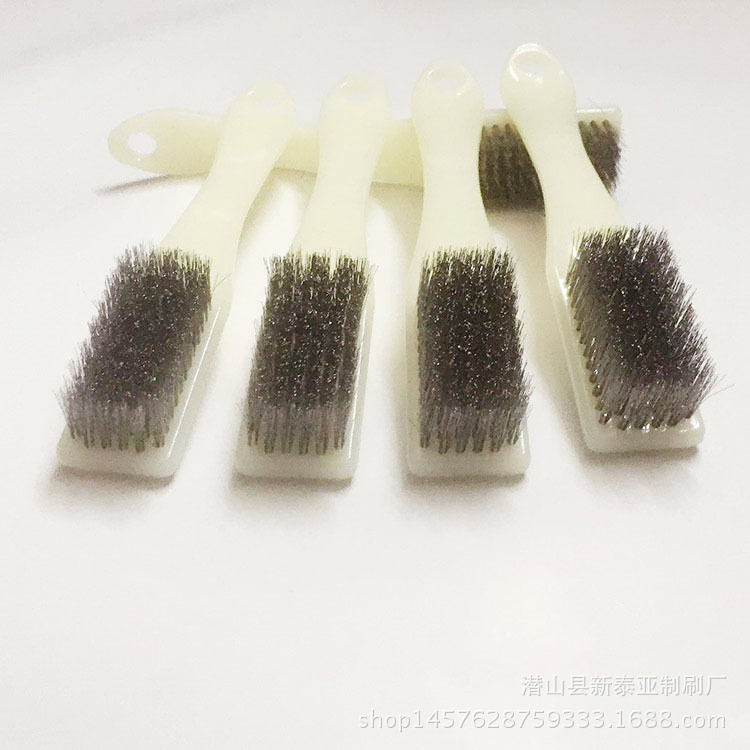 塑料柄铜丝刷  不锈钢丝刷 烧烤刷抛光除尘 工具刷子 木柄钢丝刷