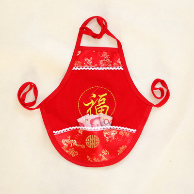 Baby Clothing Red apron Festive apron Baby apron Factory wholesale