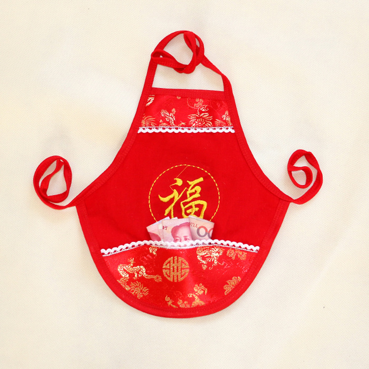 Baby Clothing Red apron Festive apron Baby apron Factory wholesale