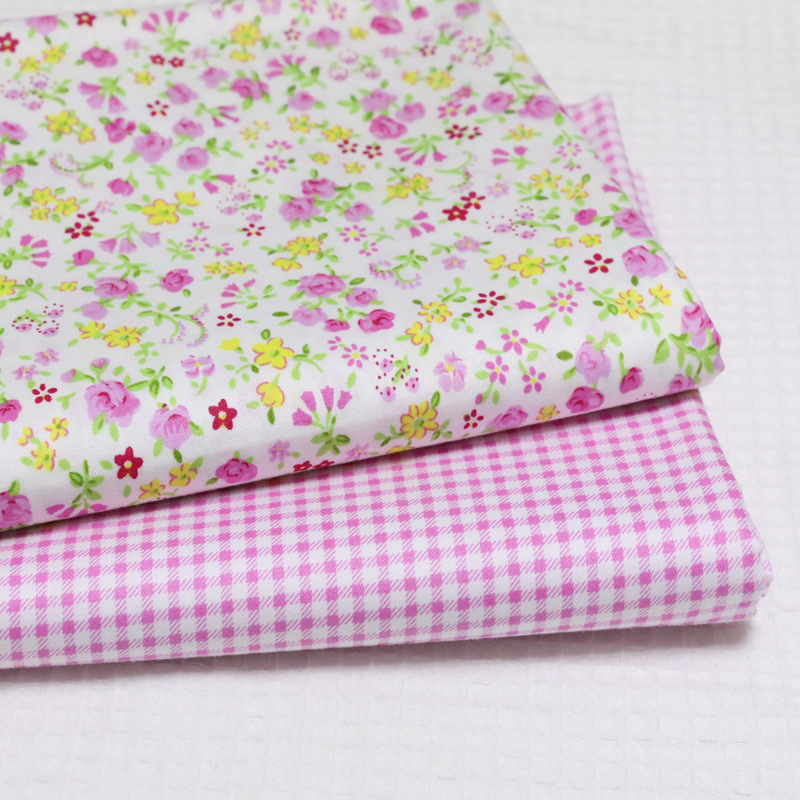 批发供应 全棉印花布料 家纺四件套纯棉面料 小碎花格子斜纹棉布