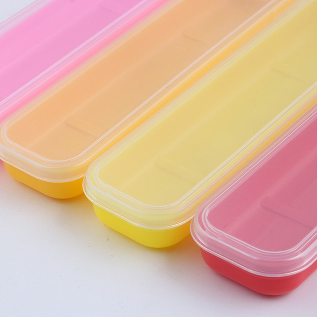 Multicolor trong suốt hộp lưu trữ các món ăn cầm tay hộp rỗng PP nhựa hộp dao kéo đũa cầm tay sinh viên hộp con Đũa