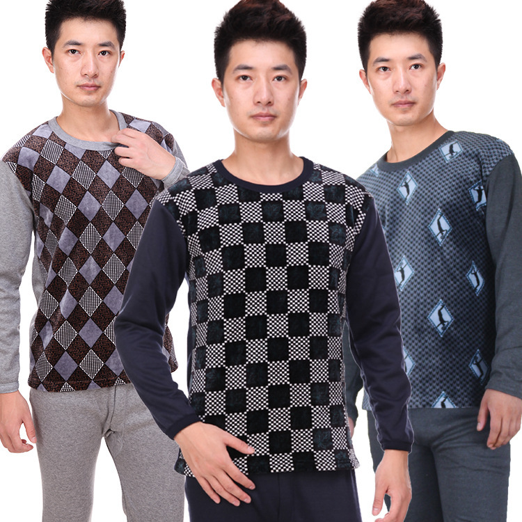 2016 new pattern Middle and old age man Warm clothing suit thickening Supersoft keep warm suit Sale