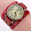 Leather retro watch suitable for men and women for leisure, cowhide, wholesale