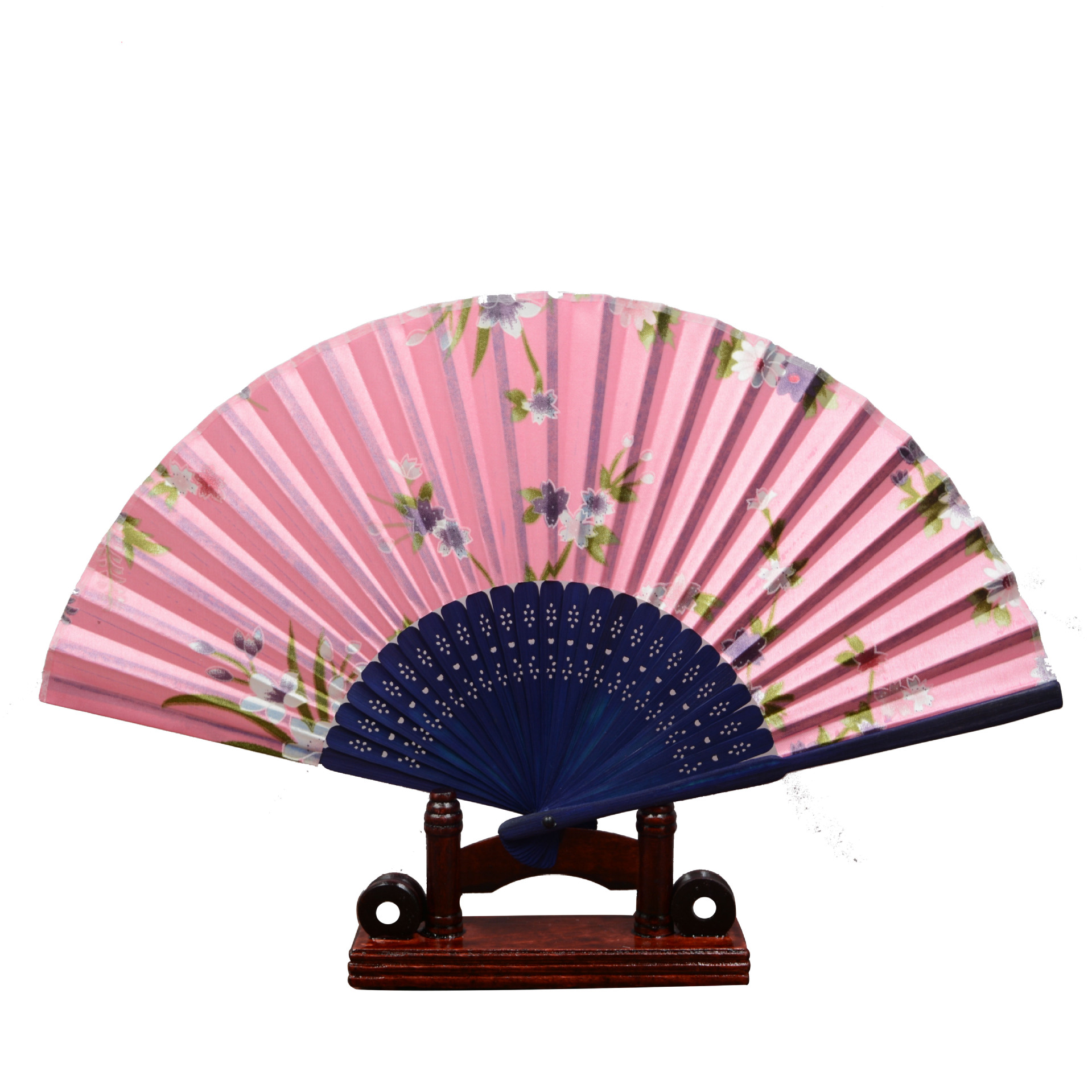 默奇绢布女扇批发丝绸女士折叠扇子日本樱花竹扇和风日式折扇