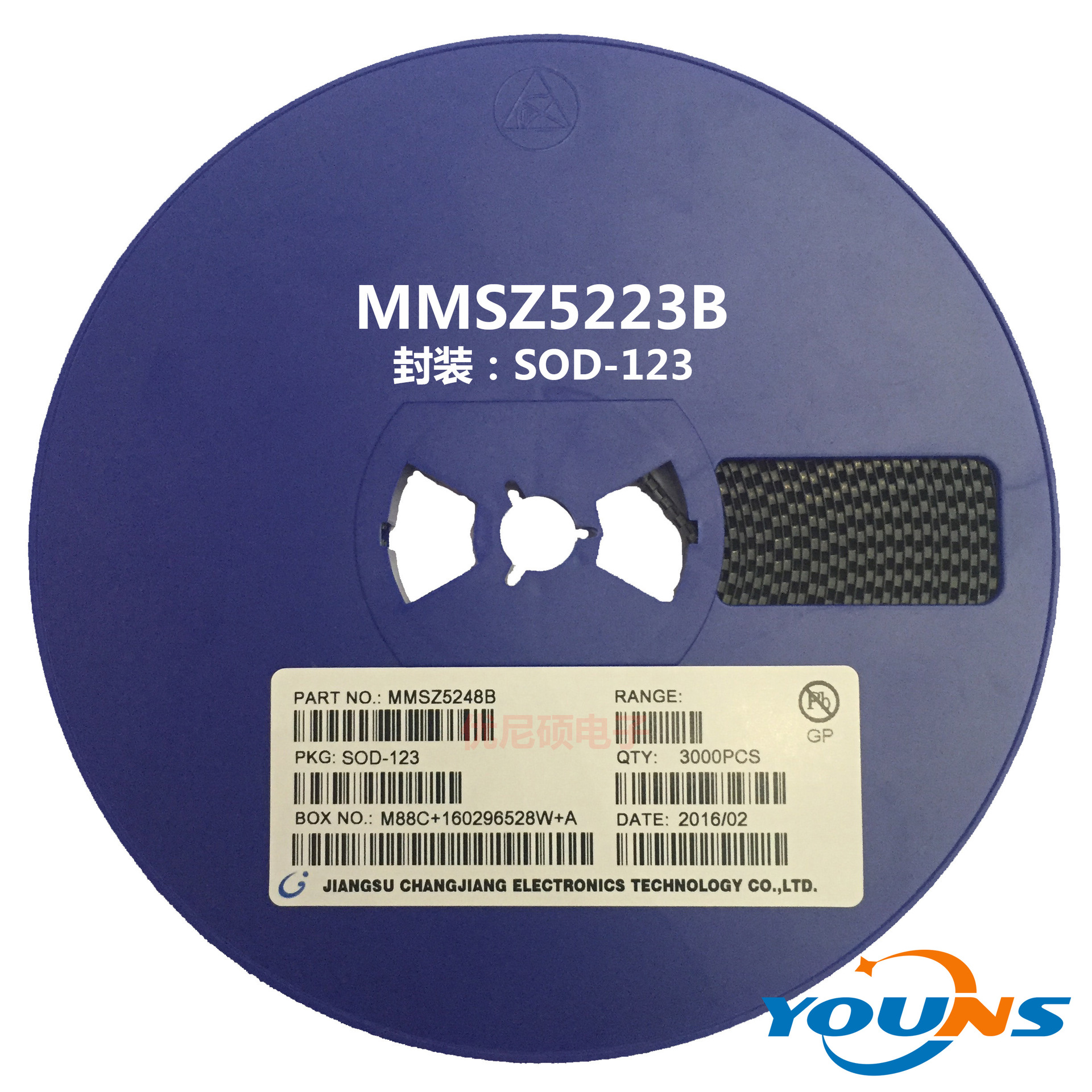 稳压二极管 MMSZ5223B SOD-123 2.7V CJ长电 贴片齐纳管 质量稳定