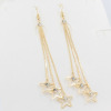 Fashionable accessory, earrings with tassels, Korean style, simple and elegant design