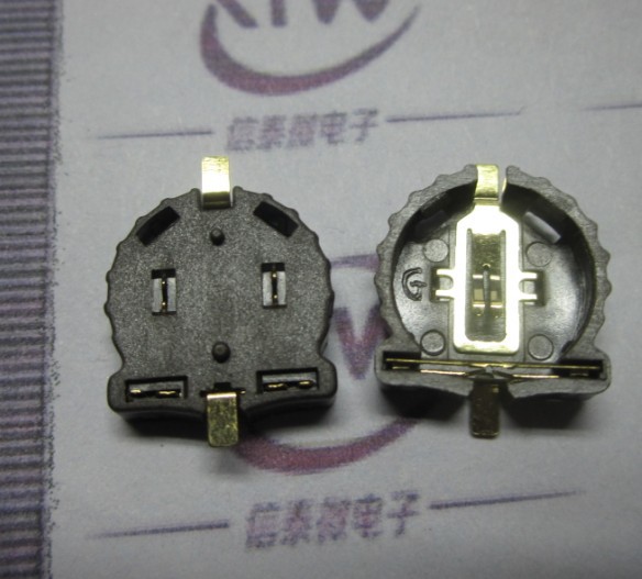 贴片 CR1220 电池座 CR1220 贴片纽扣电池座 镀金