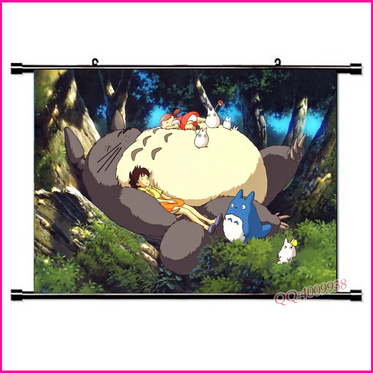 Totoro Animation Hanging Painting Hayao Miyazaki Series Roller Cloth Poster Factory Direct Comic-Con Wholesale Totoro