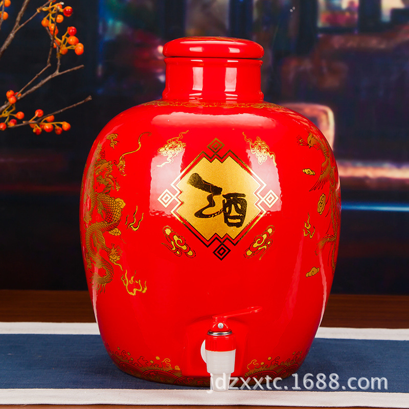 Jingdezhen Ceramic Wine Jar 10 Jin 20 Jin 50 Bayberry Paojiu Jar Manufactor wholesale household Storage