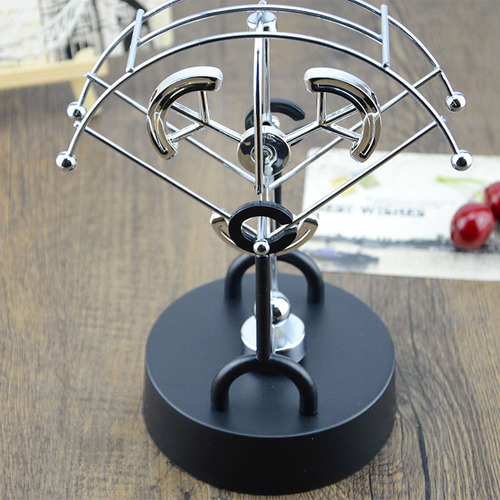 Metal chaos pendulum ball rocker, creative scientific and educational instrument, parachute fan-shaped perpetual motion instrument, home decoration crafts
