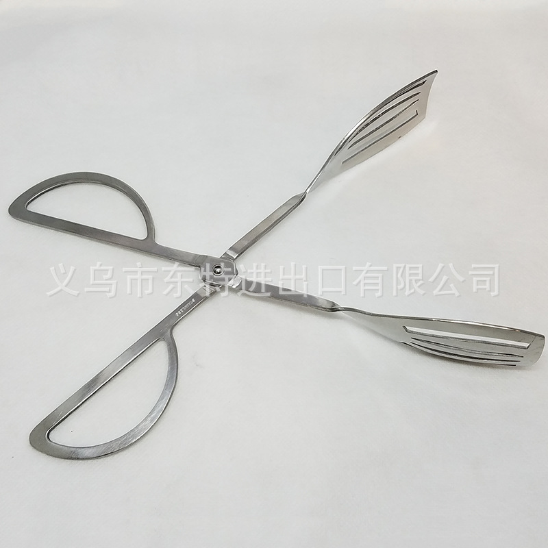 Stainless steel BBQ cake steak scissors, food tongs, baking and barbecue tongs, kitchen small tools detail image 8