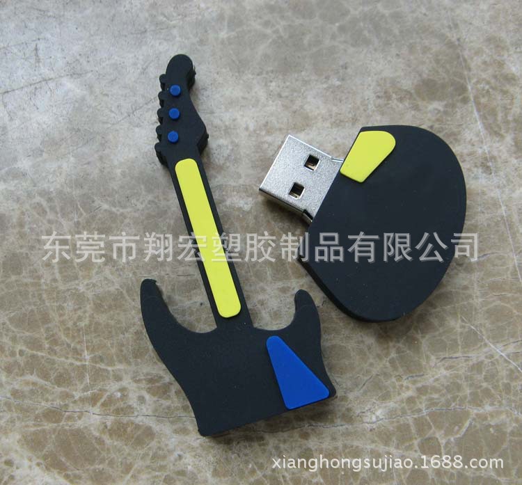 来图定做PVC硅像胶小提琴吉他模型玩偶塑胶优盘壳