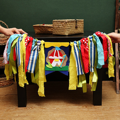 马戏团主题婴儿餐车装饰拉旗 沙滩旗外贸派对装饰生日拉旗批发|ru