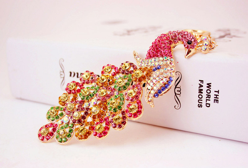 56g Weight Travel Occasion Alloy, Metal Material Animal Pattern Unisex Gender Dark Blue, Lake Blue, Pink, Purple, Blue, Yellow Color Chinese Style Creative Cute Diamond Keychain 7