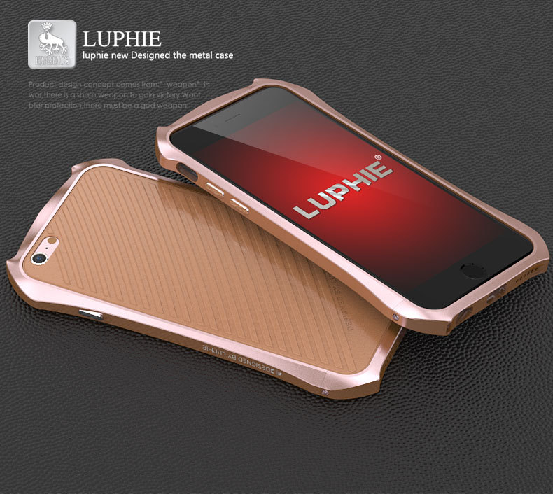 Luphie Batman Aluminum Metal Bumper Leather Back Cover Case for Apple iPhone 6S Plus/6 Plus & iPhone 6S/6