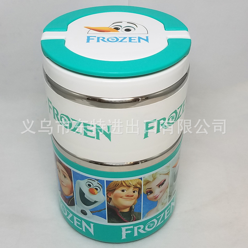Stainless steel round lunch box in cartoon shape, children's Frozen Big white robot cat food box, student picnic lunch box detail image 13