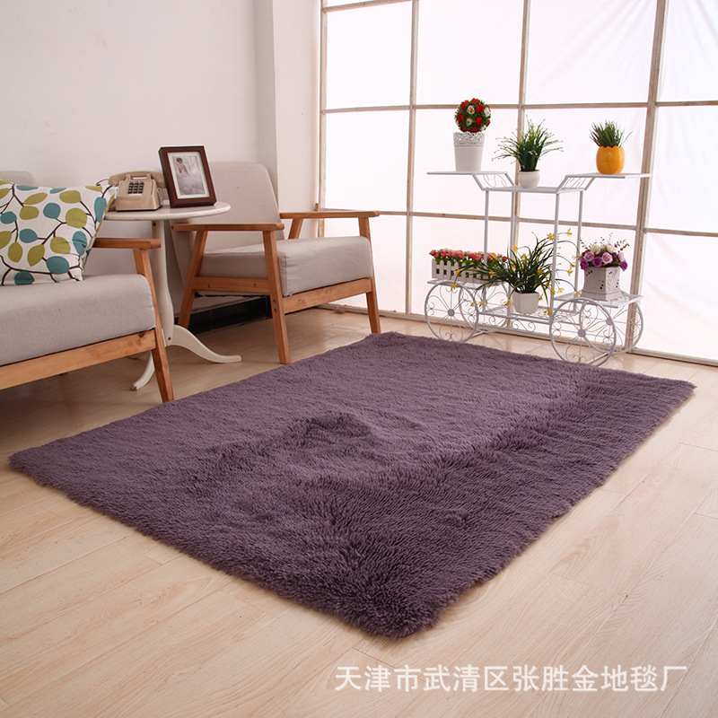 Venta al por mayor de felpa gruesa sala de estar dormitorio corbata-teñido seda alfombra de piso estera puerta baño cocina piso alfombra