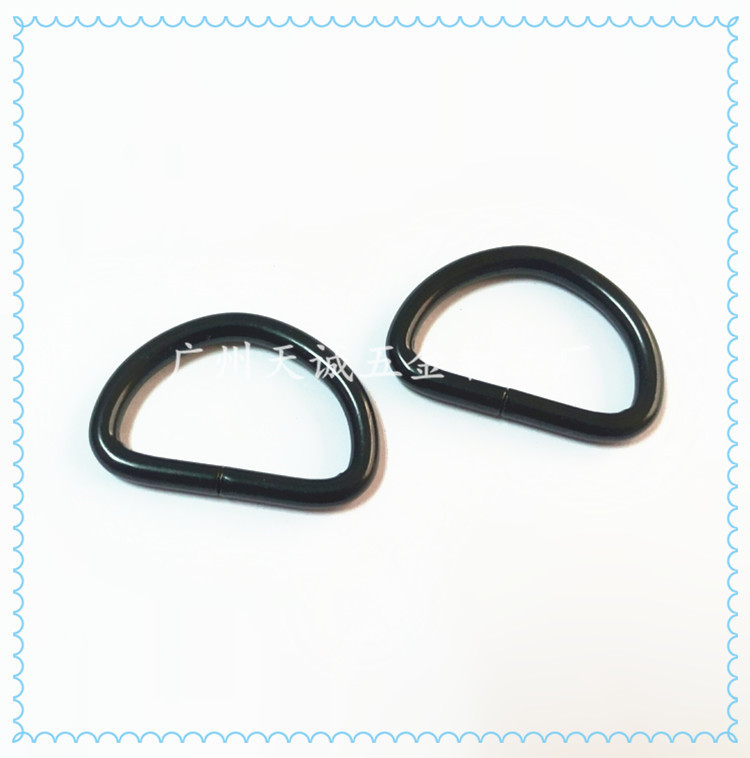 厂家直销铁线半圆环 金属D扣圆圈 电泳五金d扣 手袋箱包五金配件